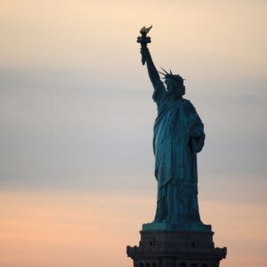 new york, the goddess of freedom, sunset-1746120.jpg